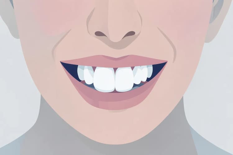 Sorriso com implante dentário branco e natural