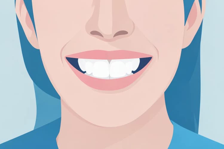 Sorriso com implante dentário branco e natural